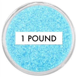 Sky Blue Sanding Sugar 1 Pound - bright blue sprinkles for decorating cupcakes, cakes, cakepops, and cookies