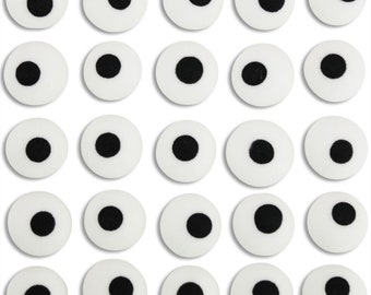 Medium White Royal Icing Eyes - 50 tiny edible royal icing eyes for decorating halloween, animal, or people cookies, cupcakes, and cakepops