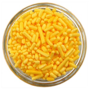 Yellow Jimmies - leuchtend gelbe Streusel zum Dekorieren von Cupcakes, Kuchen, Cakepops, Keksen und Eiscreme
