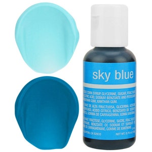 Colorante de alimentos Sky Blue Gel - Chefmaster - Color de alimentos Sky Blue, Coloración azul brillante, Glaseado azul, Glaseado azul, Pastel de galletas