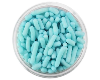 Light Blue Jimmies - Jimmies sprinkles in light blue have a soft texture and are perfect for topping sweet treats.