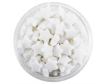 White Star Sprinkles: chispas de estrella blanca para decorar cupcakes, pasteles, cake pops, galletas y helados