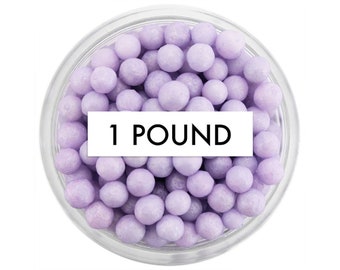 Pearly Light Purple Sugar Pearls -1 Pound- edible shimmer pastel purple sugar pearl sprinkles, pastel purple sprinkles, purple sugar balls