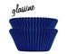 Blue Glassine Baking Cups - 100 solid royal blue paper cupcake liners 