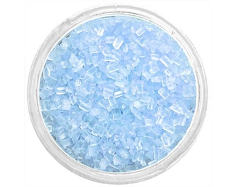 Soft Blue Chunky Sugar - pastel light blue sugar crystals sprinkles for decorating cupcakes, cakes, cakepops, and cookies