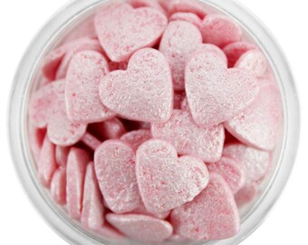 Light Pink Shimmer Heart Sprinkles
