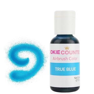 True Blue Airbrush Color .75 OZ - Highly pigmented true blue airbrush coloring with superior coloring strength and spray-ability.