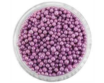 Pearly Lavender Non-Pareils - tiny pretty purple pearl sprinkles for decorating cupcakes, cakes, cakepops, cookies, and ice cream