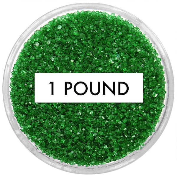 Grüner Schleifenzucker 1 Pfund - dunkelgrüner, feiner Zucker zum Verzieren von Cupcakes, Kuchen, Cakepops und Keksen.