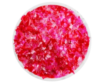 Valentine Edible Glitter Flakes - sparkly red and pink glittery sprinkles for cakes, cupcakes, and cookies