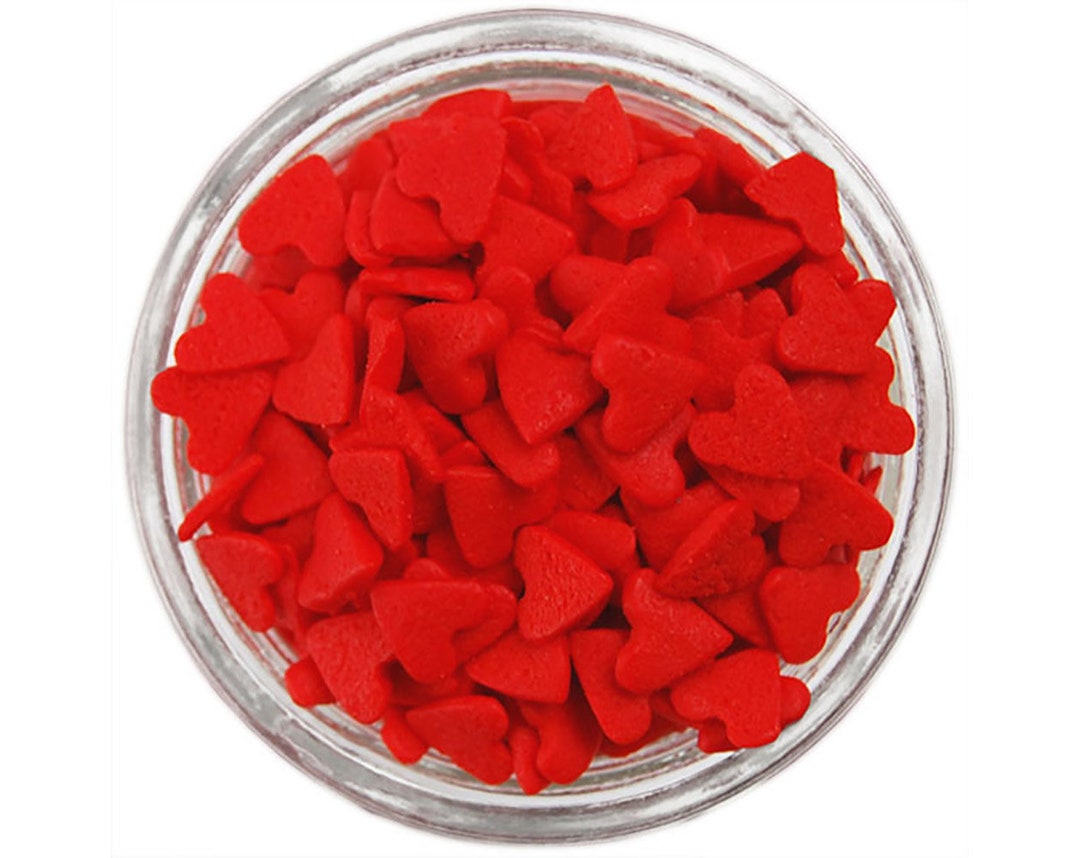 Red Heart Sprinkles Festive Heart Sprinkles for Decorating Cupcakes