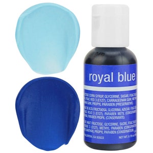 Colorante alimentario en gel azul real - Chefmaster - Colorante alimentario azul real, colorante azul brillante, glaseado azul, glaseado azul, pastel de galletas