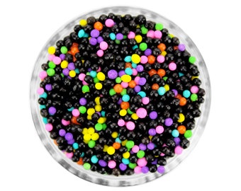 Neon Nights Non-Pareils Blend - Our neon nights blend is non-pareils in black, pink, orange, yellow, lime green, turquoise, & purple.