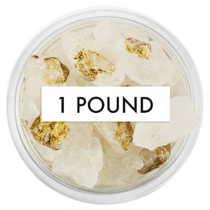 Diamond Gem Sugar 1 Pound - white rock sugar with flecks of edible gold, Edible gems, sugar gems, sugar rocks