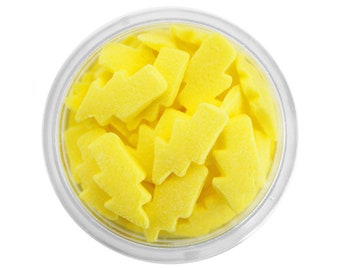 Yellow Lightening Bolt Sprinkles - Cute lightening bolt sprinkles in bright yellow to sprinkle on your sweet treats!