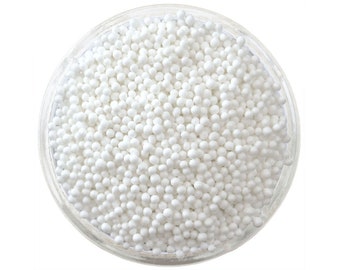 White Non-Pareils - tiny bright white sprinkles for decorating cupcakes, cakes, cakepops, cookies, and ice cream