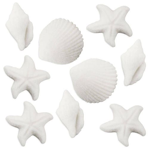 White Seashell Sugars Edible Sugar Shell Cake Toppers Etsy