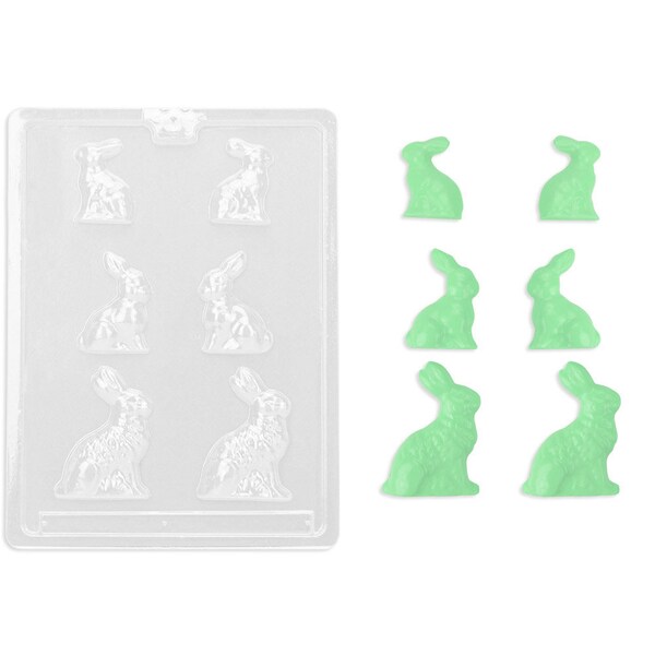 Rabbit Assortment Chocolate Mold - pretty sitting bunny Easter chocolate mold