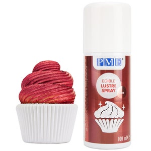 Red Luster Spray Food Coloring - Create beautiful metallic red cakes, cookies, chocolates, and more with this easy to use luster spray!