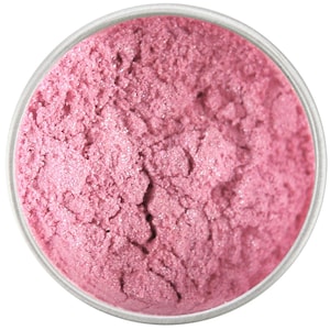 May include: A close-up of a small jar filled with a fine, pink shimmery powder. The powder has a subtle sparkle and is perfect for adding a touch of glamour to any project.