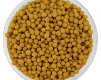 Deep Pollen Yellow Nonpareils, Round Cake Decoration, Tiny Edible Sprinkles