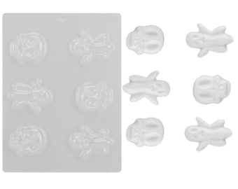 Skull Ghost Chocolate Mold - A skull and ghost mold for use with candy melts and chocolate.