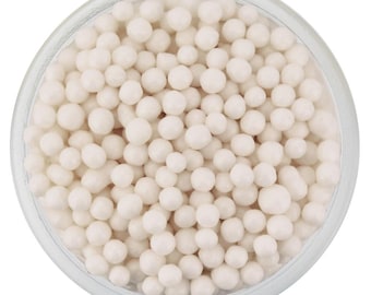 White Jumbo Nonpareils, Round Cake Decoration, Tiny Edible Sprinkles