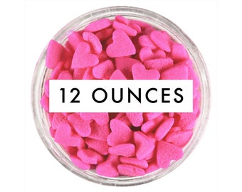 Pink Heart Sprinkles 12 Ounce - festive heart sprinkles for decorating cupcakes, cakes, cake pops, cookies, and ice cream