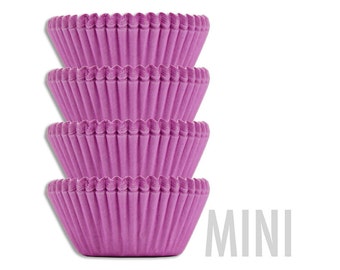 Mini Solid Lavender Baking Cups - 50 solid purple mini paper cupcake liners