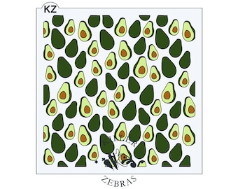 Avocado Cake & Cookie Stencil - 3 Stencils - gem cookie stencil, jewel cake stencil, airbrush stencil, cookie stencil, jewel cookie stencil