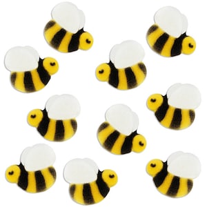 Zuccheri a forma di ape - piccole decorazioni per torte a forma di ape di zucchero gialla, decorazioni commestibili per cupcake a forma di ape, decorazioni per torte a forma di ape gialla