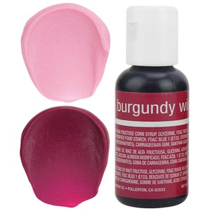 Burgundy Wine Gel Food Coloring - Chefmaster - burgundy food color, light pink coloring, burgundy frosting, pink icing, cookie cake