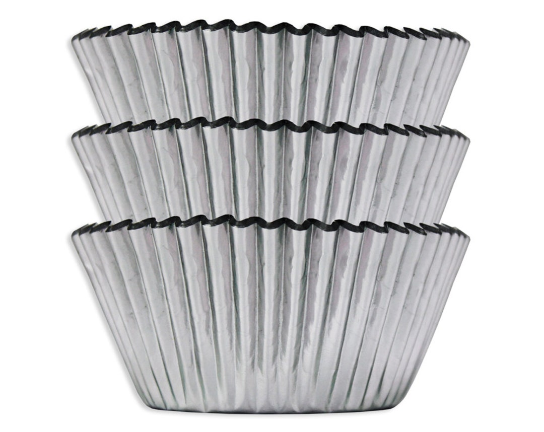Silver Metallic Foil Baking Cups 45 Solid Shiny Silver Foil Etsy