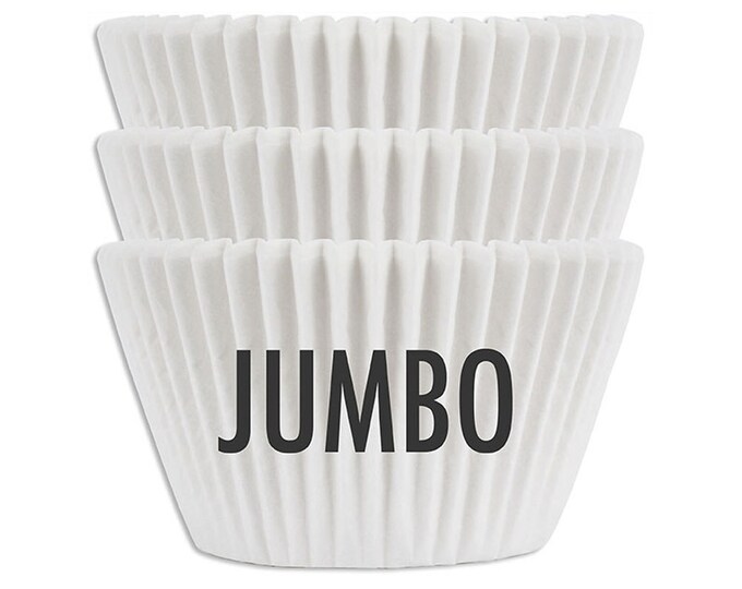 Jumbo Solid White Baking Cups 45 Extra Large Paper Cupcake Liners Etsy