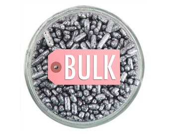 Pearly Silver Jimmies BULK (1lb) - metallic silver sprinkles for decorating cupcakes, cakes, cakepops, cookies, and ice cream