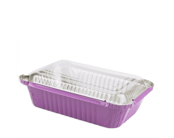 Lavender Disposable Mini Lidded Sheet Cake Pans Colorful Lavender