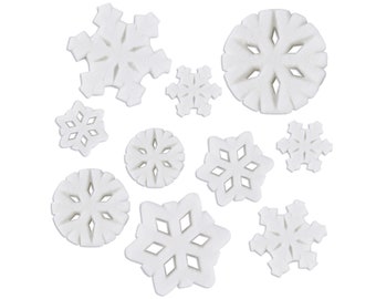 Snowflake Assortment Sugars - edible sugar snowflakes for decorating cupcake, cakes, cookies, and cakepops