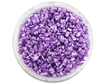 Pearly Purple Chunky Sugar - purple pearlescent sugar crystals sprinkles for decorating cupcakes, cakes, cake pops, and cookies