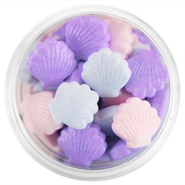 Seashell Candy Sprinkles - blue, pink and purple seashell candy, shell sprinkles for cakes, cookies and cupcakes