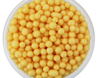 Pale Sun Yellow Jumbo Nonpareils, Round Cake Decoration, Tiny Edible Sprinkles