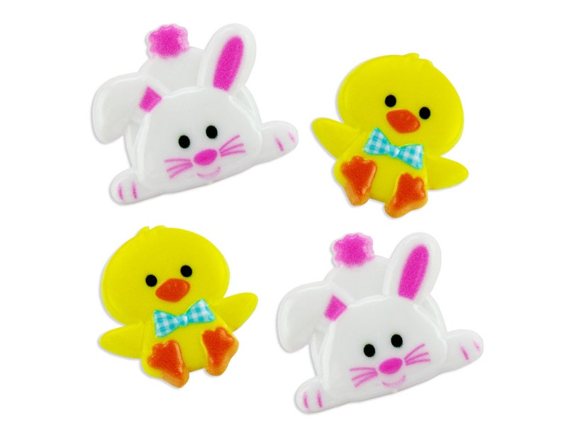 Sweet chicks and bunnies for topping your sweet treats. Cute Chick /& Bunny Ring Toppers