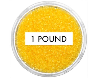 Yellow Sanding Sugar 1 LB - vibrant yellow fine sugar for decorating cupcakes, cakes, cakepops, and cookies.