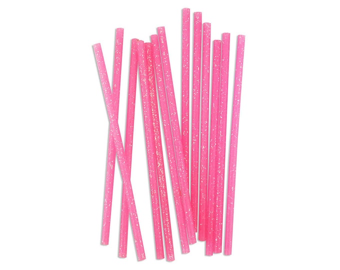 Skinny Pink Glitter Birthday Candles 24 Thin Sparkly Hot Etsy