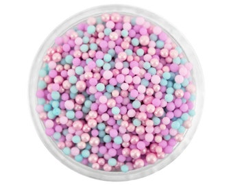 Cotton Candy Non-Pareils Blend - pink, blue, purple and pearly pink non-pareils blend for cakes, cookies and cupcakes