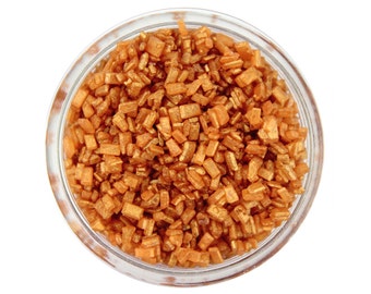 Copper Chunky Sugar - metallic copper sugar crystals sprinkles for decorating cupcakes, cakes, cakepops, and cookies