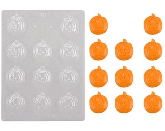 Jack-O-Lantern Chocolate Mold - Un moule jack-o-lanterne mignon pour une utilisation avec des bonbons fond et du chocolat