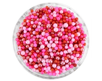 Valentines Day Non-Pareils Blend - fun blend of pink and red sprinkles for cakes, cookies and cupcakes