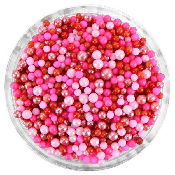 Valentines Day Non-Pareils Blend - fun blend of pink and red sprinkles for cakes, cookies and cupcakes