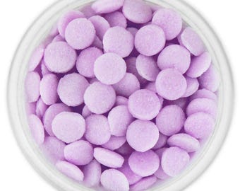 Light Purple Confetti Dot Sprinkles, Pastel Cake Decorations, Round Edible Topping