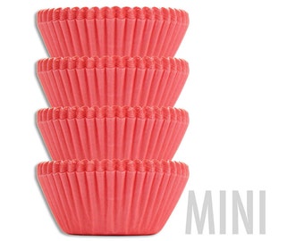 Mini-Solid Lachs rosa Baking Cups - 50 Mini Korallen Cupcake Papierzwischenlagen
